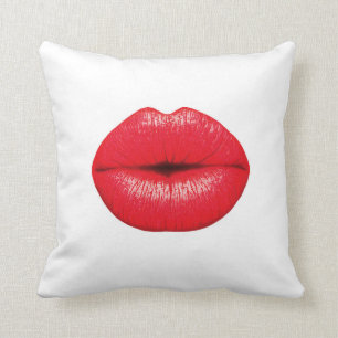 Roter Lippenstift Küssen Kuss Pop Art Punk Kissen