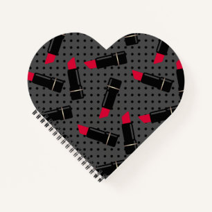 Roter Lippenstift, Retro Notizbuch