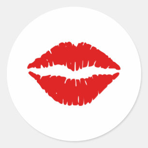 Roter Lippenstift Runder Aufkleber