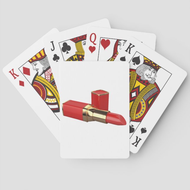 Roter Lippenstift-Spielkarten Spielkarten (Rückseite)
