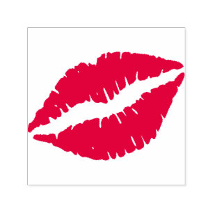 Roter Lippenstiftkuß Permastempel