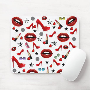 Roter Lipstick Lips Heelse Maus Pad! Mousepad