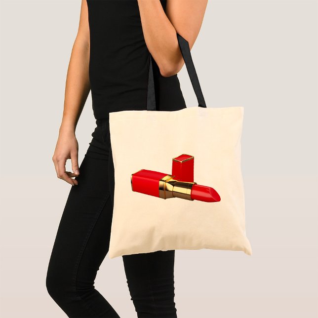 Roter Lipstick Makeup Tote Bag Tragetasche (Von Creator hochgeladen)