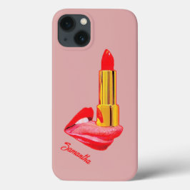 Roter Lipstick mit Personalisierung Case-Mate iPhone Hülle