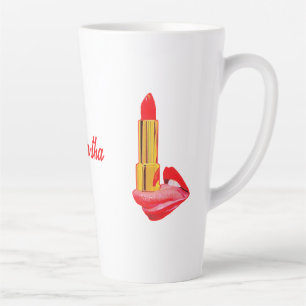 Roter Lipstick mit Personalisierung Milchtasse