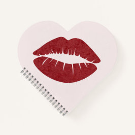Roter Lipstick Notizbuch