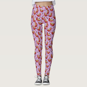 Roter Lipstick und roter Hochtouren Leggings