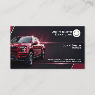 Roter LKW Autowaschanlage und Detailputz Karte mit