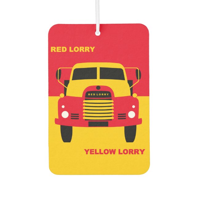 roter Lkw, gelber Lkw Autolufterfrischer (Vorderseite)