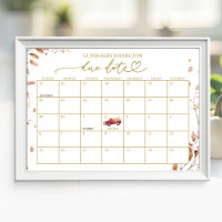 Roter LKW Herbst-Baby-Party Termin-Kalender