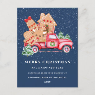 Roter LKW Ingwerbrot Kekse Firmenweihnachten Postkarte
