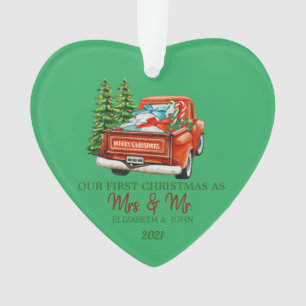 Roter LKW Kiefern Bäume präsentiert unser erstes W Ornament