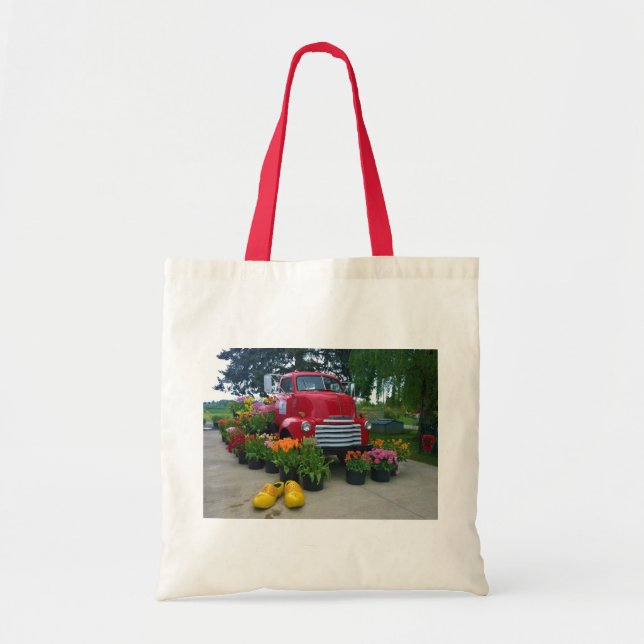 Roter Lkw mit Tulips, Oregon Tragetasche (Vorne)