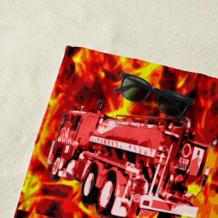 Roter LKW Ölfarbe, Badetuch