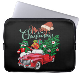 Roter LKW Pickup Weihnachtsbaum Frohe Weihnachten Laptopschutzhülle