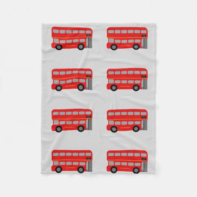 Roter London-Bus Fleecedecke (Vorderseite)