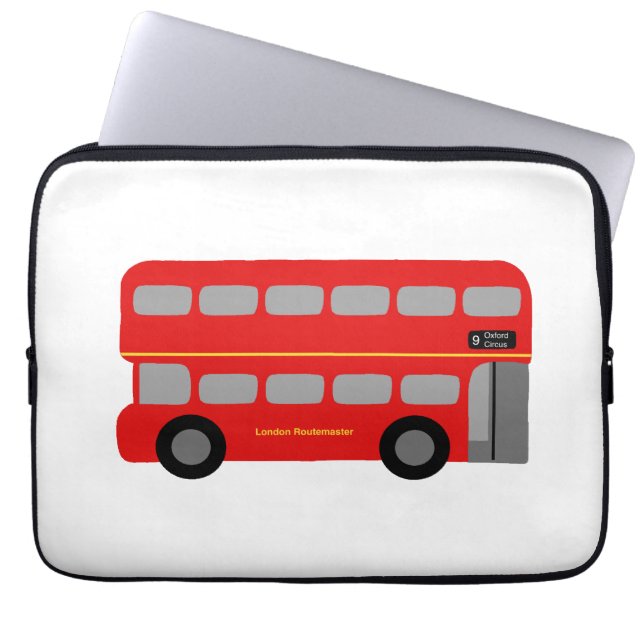 Roter London-Bus Laptopschutzhülle (Vorderseite)
