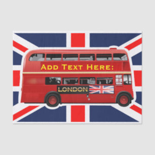 Roter London-Bus themenorientiert Seidenpapier