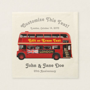 Roter London-Bus themenorientiert Serviette