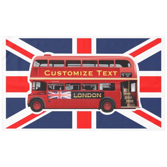 Roter London-Bus Tischdecke (Vorderseite (Horizontal))