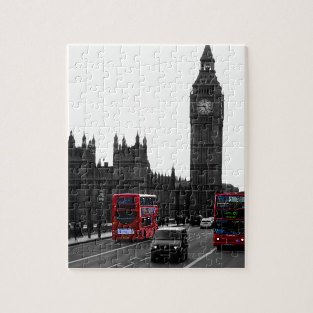 roter London-Reisebus und Big Ben (Vertikal)