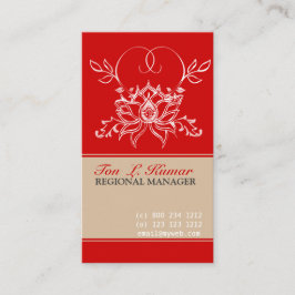 Roter Lotus-Blumengarten Visitenkarte