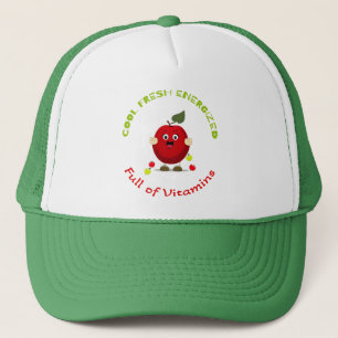 Roter, lustiger Apfel Truckerkappe