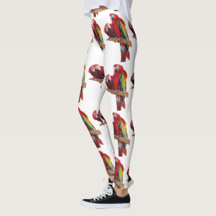 Roter Macaw Parrot Parrots Aquarellfarben Leggings