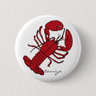 Roter Maine-Hummer Thunder_Cove Button