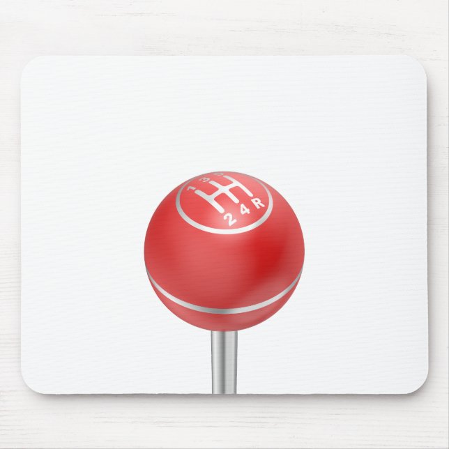 roter manueller Schalthebelknopf Mousepad (Vorne)