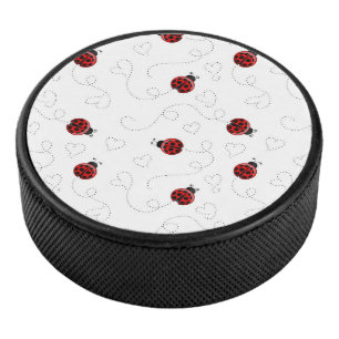 Roter Marienkäfer Käfer Insektenliebhaber Schwarze Eishockey Puck