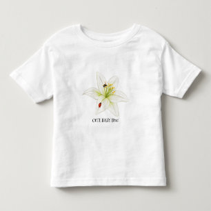 Roter Marienkäfer rosa Lilienblume benutzerdefinie Kleinkind T-shirt