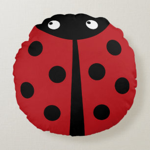 Roter Marienkäfer-rundes Wurfs-Kissen Rundes Kissen