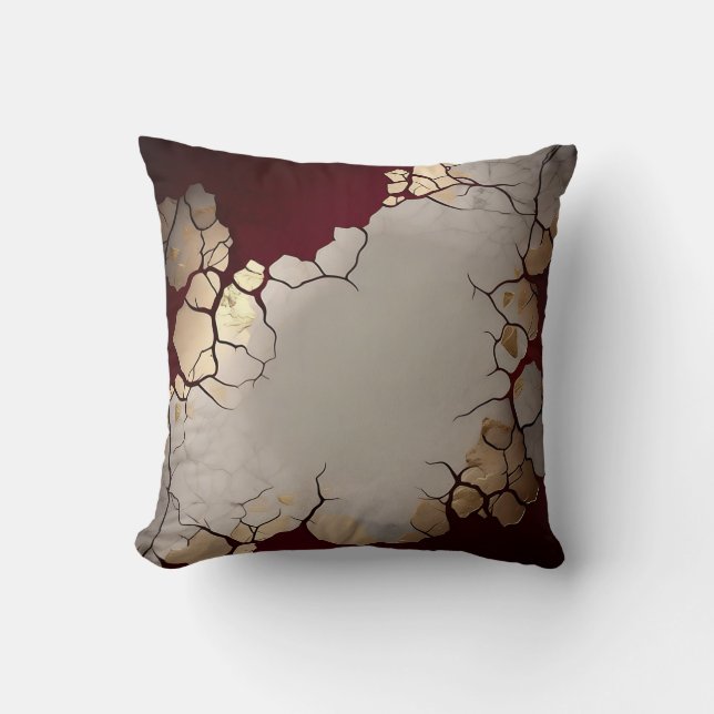 Roter Marmor mit Silber und Gold Kissen (Vorderseite)