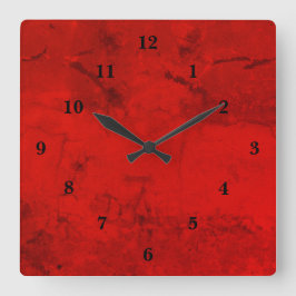 Roter Marmor, Regenbogenart Quadratische Wanduhr