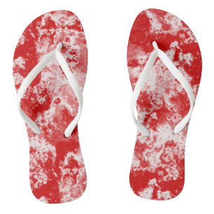 Roter Marmor Swirl Abstrakt Flip Flops