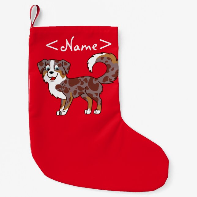 Roter Merle australischer Schäfer-Hund Kleiner Weihnachtsstrumpf (Vorderseite)