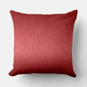Roter Metallbrusher aus Aluminium-Look Kissen