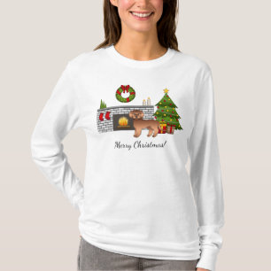 Roter Mini Goldendoodle - Festlicher Weihnachtsrau T-Shirt