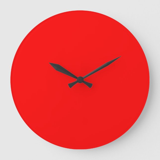 Roter Minimalismus Große Wanduhr (Vorderseite)