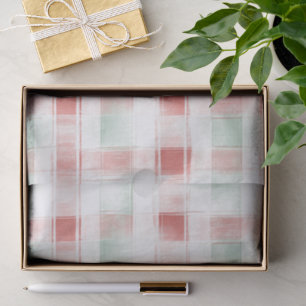 Roter Minz-Pfefferminz-Mocha-Karo-Weihnachten Seidenpapier