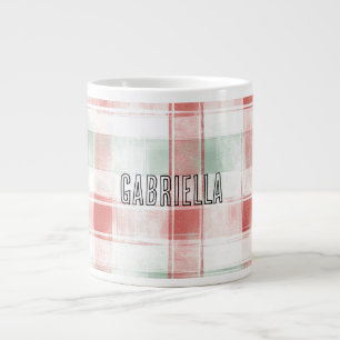 Roter Minz-Pfefferminz-Mocha-Karostreifen Weihnach Jumbo-Tasse