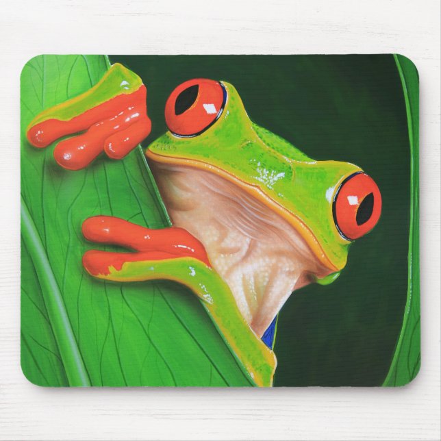 Roter mit Augen Baum-Frosch Mousepad (Vorne)