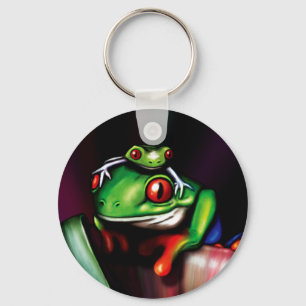 Roter mit Augen Baum-Frosch Schlüsselanhänger