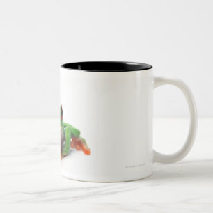Roter mit Augen Baumfrosch 2 Zweifarbige Tasse