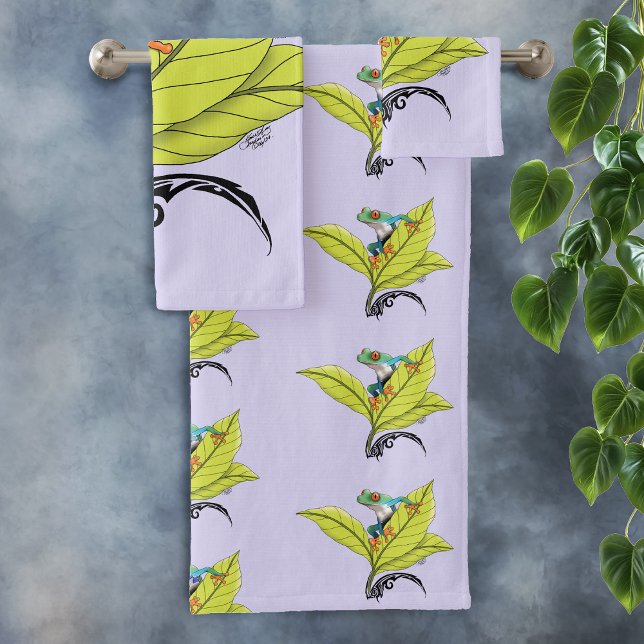 Roter Mit Augen Baumfrosch Badhandtuch Set (Von Creator hochgeladen)