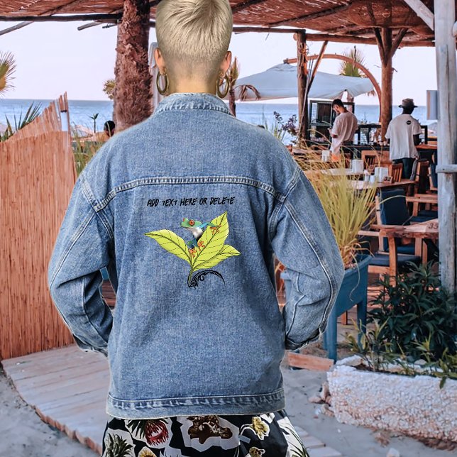 Roter Mit Augen Baumfrosch Jeansjacke (Von Creator hochgeladen)