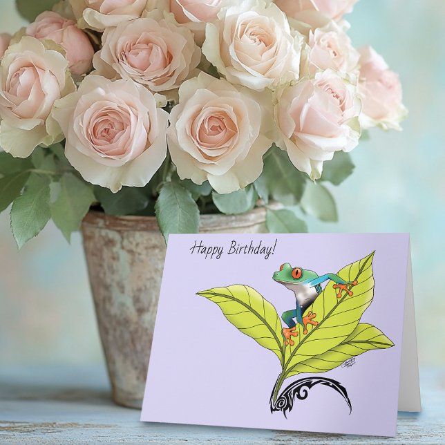 Roter Mit Augen Baumfrosch Karte (Von Creator hochgeladen)