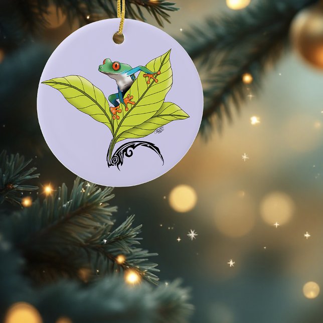 Roter Mit Augen Baumfrosch Keramik Ornament (Von Creator hochgeladen)
