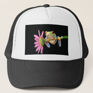 roter mit Augen Baumfrosch Truckerkappe